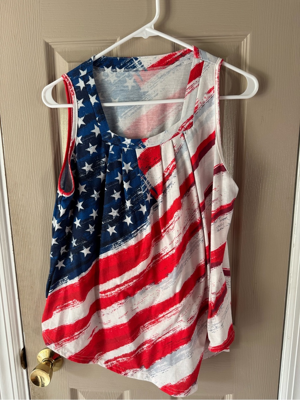 Printed American Flag Tank Top - Red, White & Blue
